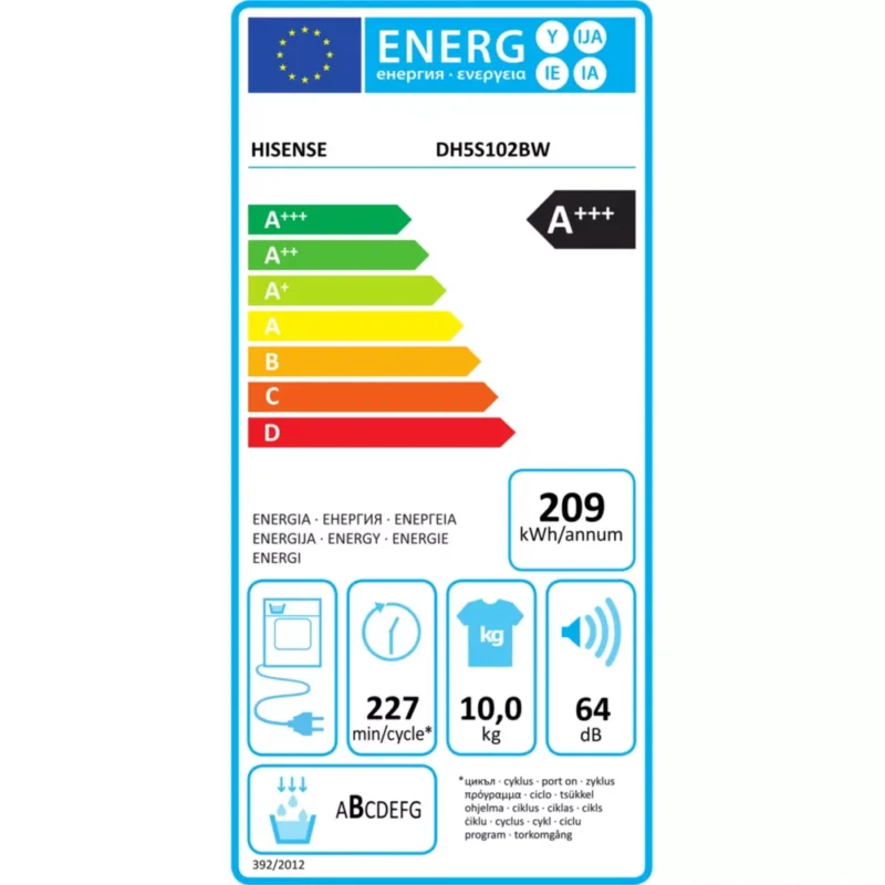 Sèche linge pompe à chaleur Hisense DH5S102BW – Image 2