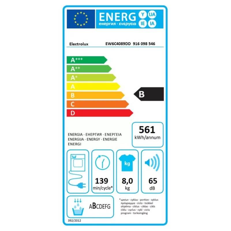 Sèche linge à condensation Electrolux EW6C4089DD – Image 4
